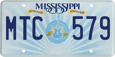 MS license plate MTC579