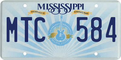 MS license plate MTC584