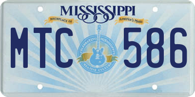 MS license plate MTC586