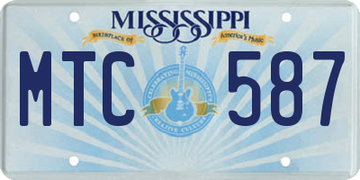 MS license plate MTC587
