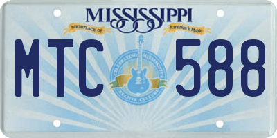 MS license plate MTC588