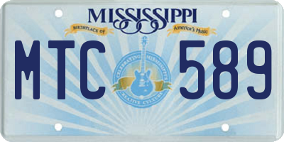 MS license plate MTC589