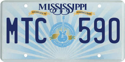 MS license plate MTC590
