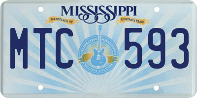 MS license plate MTC593