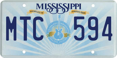 MS license plate MTC594