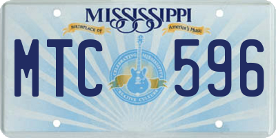 MS license plate MTC596