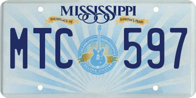 MS license plate MTC597