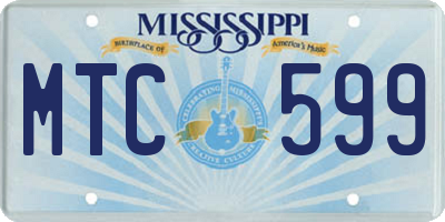 MS license plate MTC599