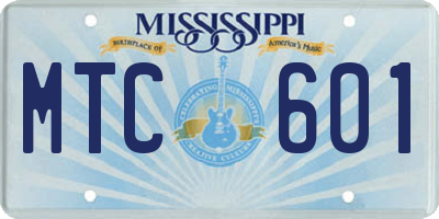 MS license plate MTC601