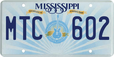 MS license plate MTC602