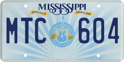 MS license plate MTC604