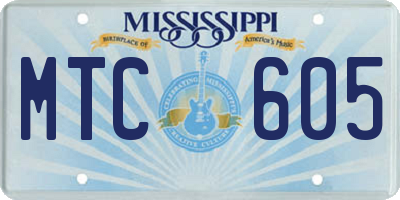 MS license plate MTC605