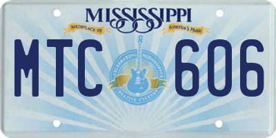 MS license plate MTC606