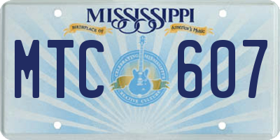 MS license plate MTC607