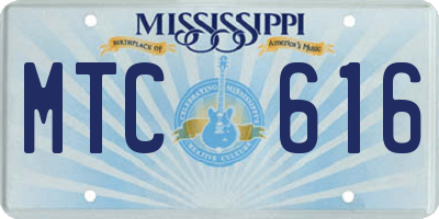 MS license plate MTC616