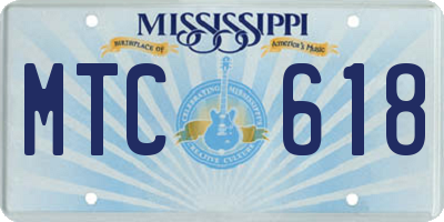 MS license plate MTC618
