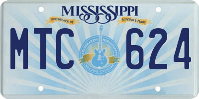 MS license plate MTC624