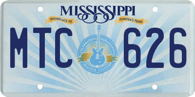 MS license plate MTC626