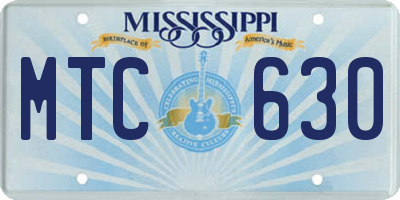 MS license plate MTC630