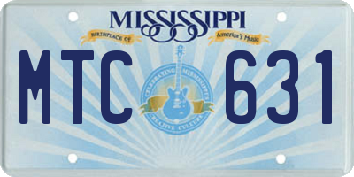 MS license plate MTC631
