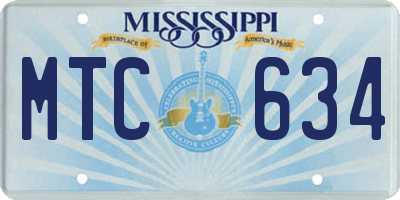 MS license plate MTC634