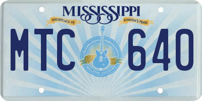 MS license plate MTC640