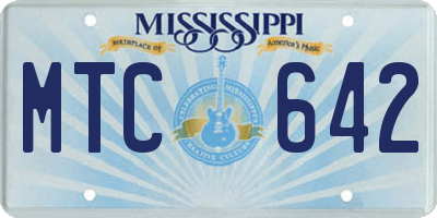 MS license plate MTC642