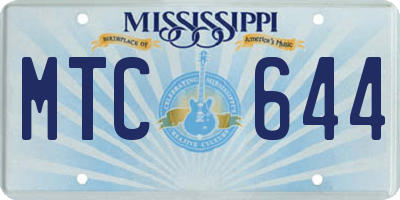 MS license plate MTC644