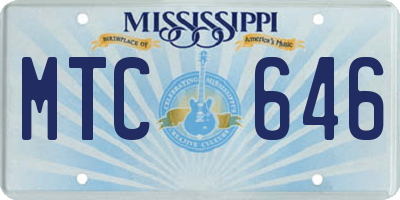 MS license plate MTC646
