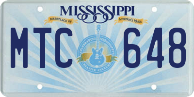 MS license plate MTC648