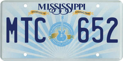 MS license plate MTC652