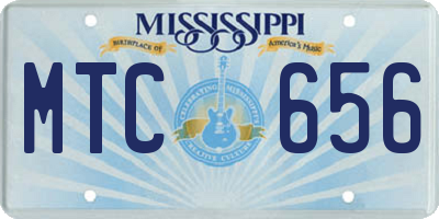 MS license plate MTC656