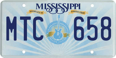 MS license plate MTC658