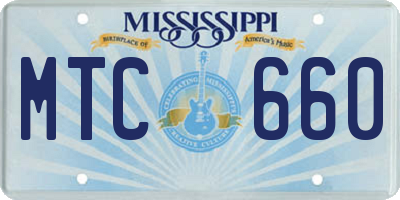 MS license plate MTC660
