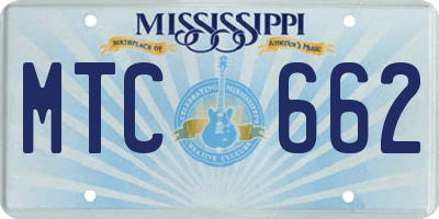 MS license plate MTC662