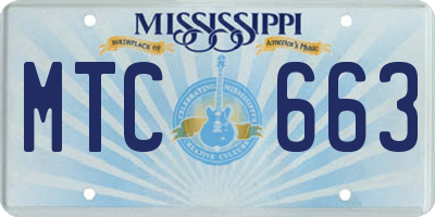 MS license plate MTC663