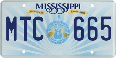 MS license plate MTC665