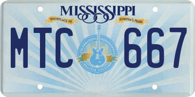 MS license plate MTC667