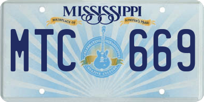 MS license plate MTC669