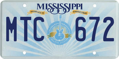 MS license plate MTC672