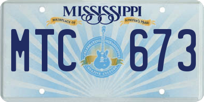 MS license plate MTC673