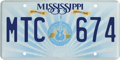 MS license plate MTC674
