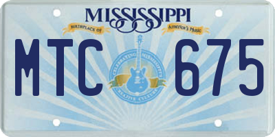 MS license plate MTC675