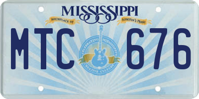 MS license plate MTC676
