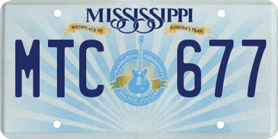 MS license plate MTC677