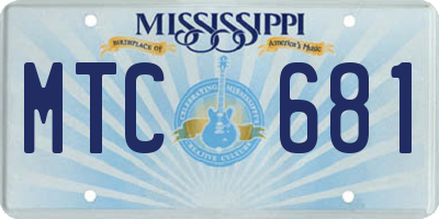 MS license plate MTC681