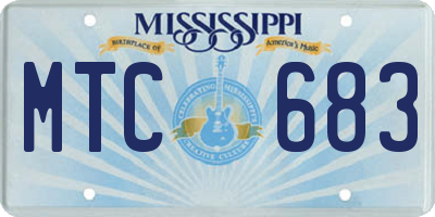 MS license plate MTC683