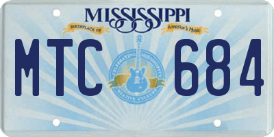 MS license plate MTC684
