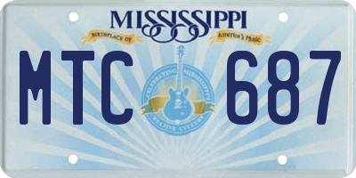 MS license plate MTC687