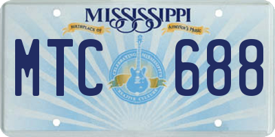 MS license plate MTC688